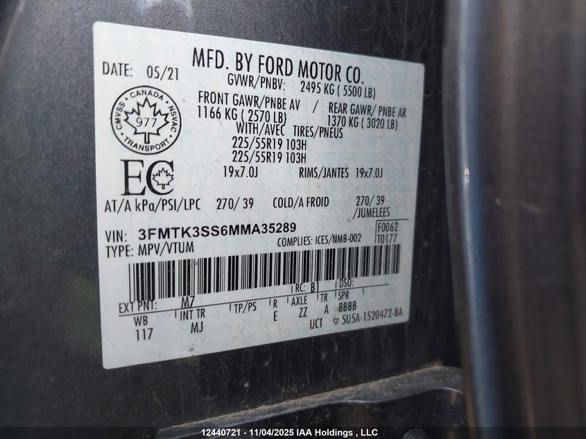 3FMTK3SS6MMA35289 2021 FORD MUSTANG MACH-E photo no. 9