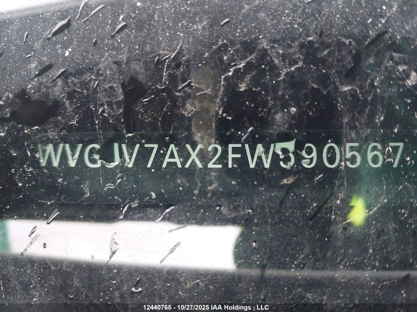 2015 Volkswagen Tiguan 2.0 Tsi VIN: WVGJV7AX2FW590567 Lot: 12440765