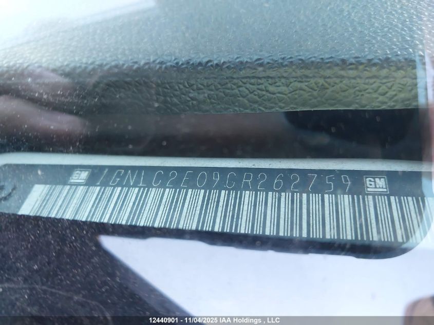 2012 Chevrolet Tahoe Police VIN: 1GNLC2E09CR262759 Lot: 12440901