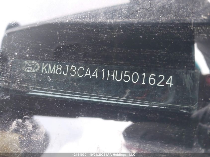 2017 Hyundai Tucson Limited/Sport And Eco/Se VIN: KM8J3CA41HU501624 Lot: 12441030