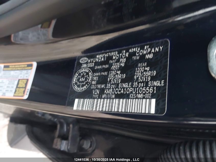 2023 Hyundai Tucson Luxury Hybrid Awd VIN: KM8JCCA10PU105561 Lot: 12441036