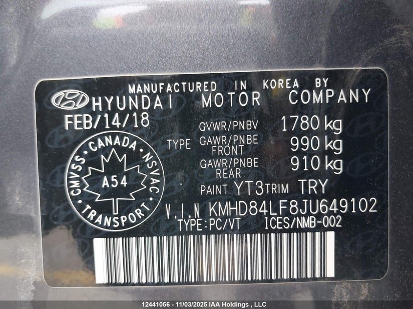 KMHD84LF8JU649102 2018 HYUNDAI ELANTRA photo no. 19