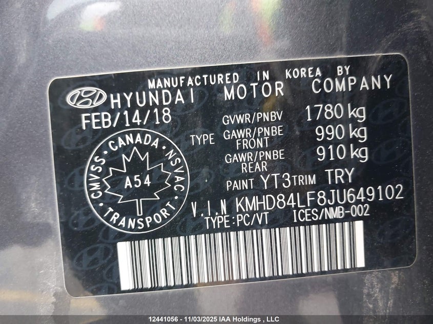 KMHD84LF8JU649102 2018 HYUNDAI ELANTRA photo no. 9