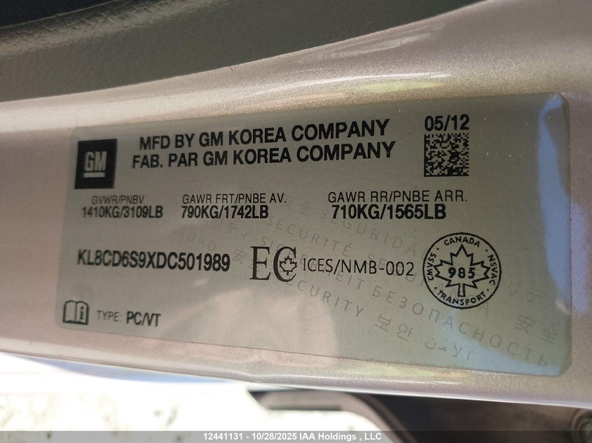 KL8CD6S9XDC501989 2013 CHEVROLET SPARK photo no. 9
