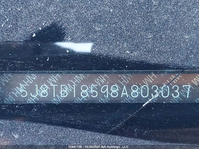 2008 Acura Rdx Technology VIN: 5J8TB18598A803037 Lot: 12441138