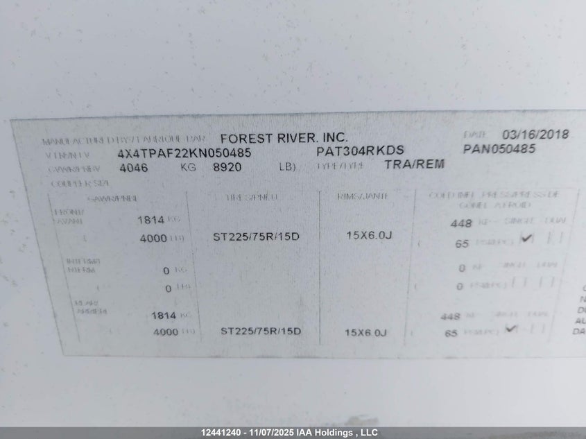 4X4TPAF22KN050485 2019   photo no. 12