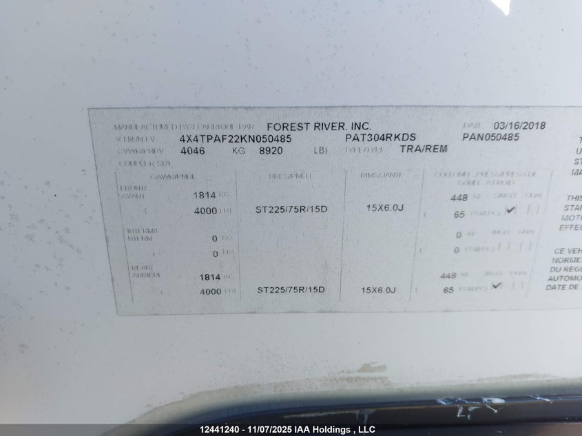 4X4TPAF22KN050485 2019   photo no. 9