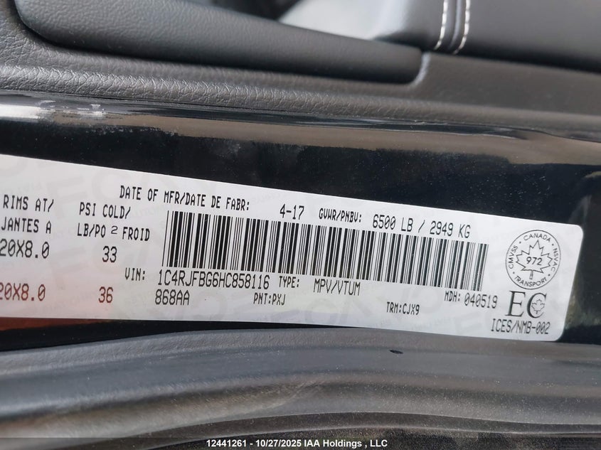 1C4RJFBG6HC858116 2017 JEEP GRAND CHEROKEE photo no. 9