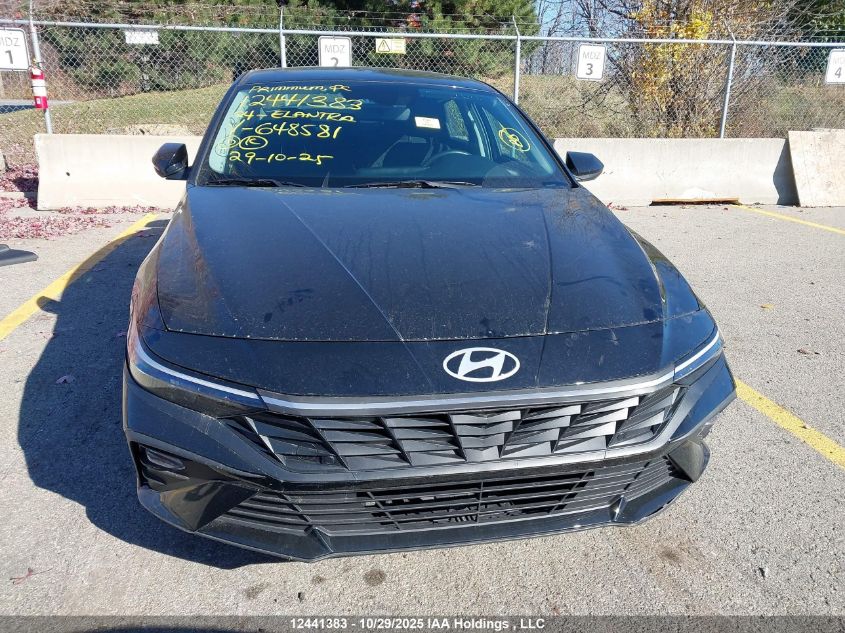2024 Hyundai Elantra Preferred W/Tech Package VIN: KMHLM4DG5RU648581 Lot: 12441383