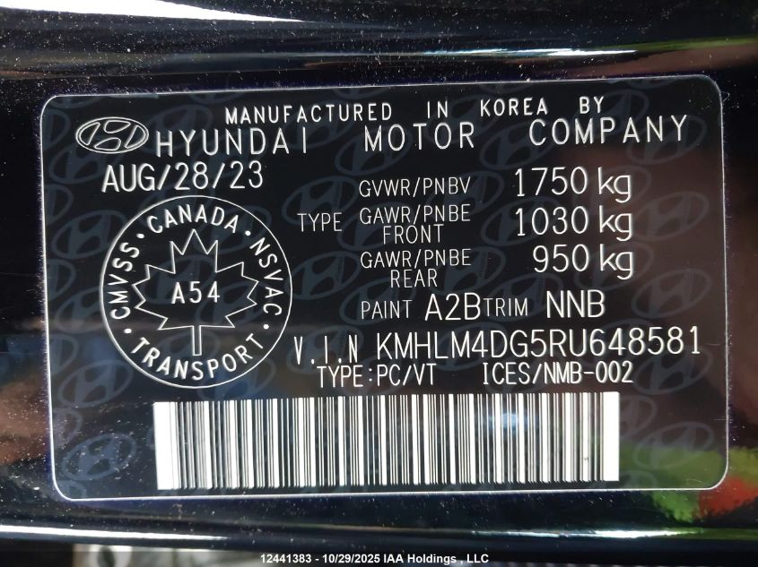 2024 Hyundai Elantra Preferred W/Tech Package VIN: KMHLM4DG5RU648581 Lot: 12441383