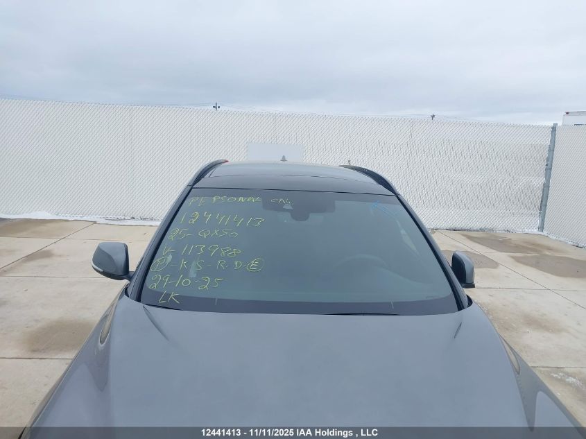 2025 Infiniti Qx50 Sport VIN: 3PCAJ5FB9SF113988 Lot: 12441413