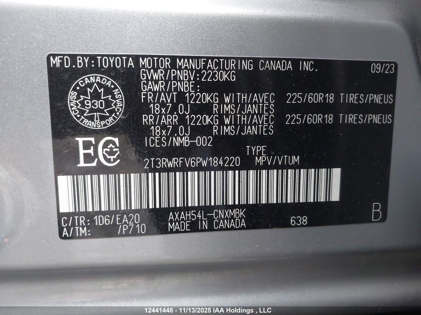 2T3RWRFV6PW184220 2023 TOYOTA RAV 4 photo no. 9