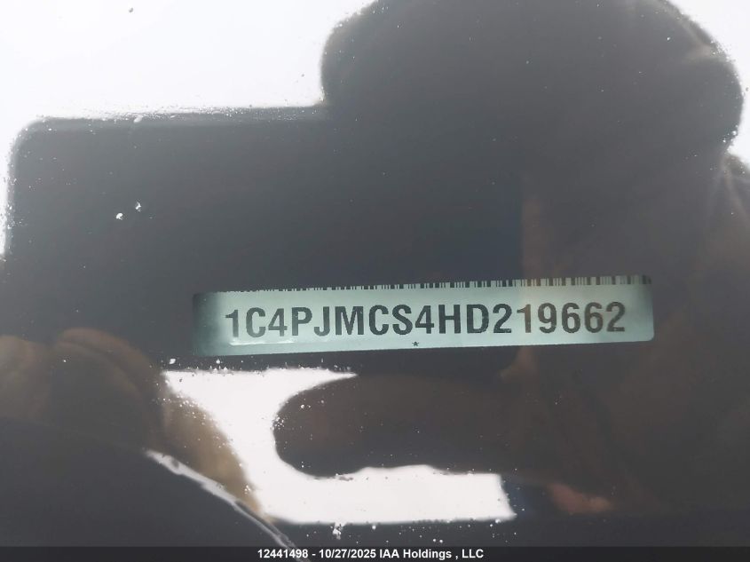 2017 Jeep Cherokee North VIN: 1C4PJMCS4HD219662 Lot: 12441498