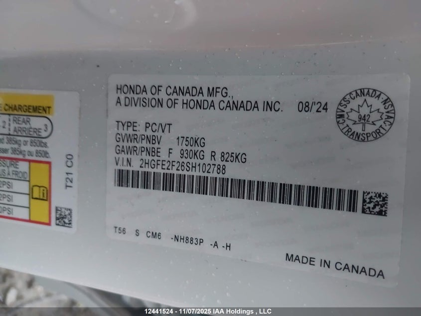 2HGFE2F26SH102788 2025 HONDA CIVIC photo no. 9