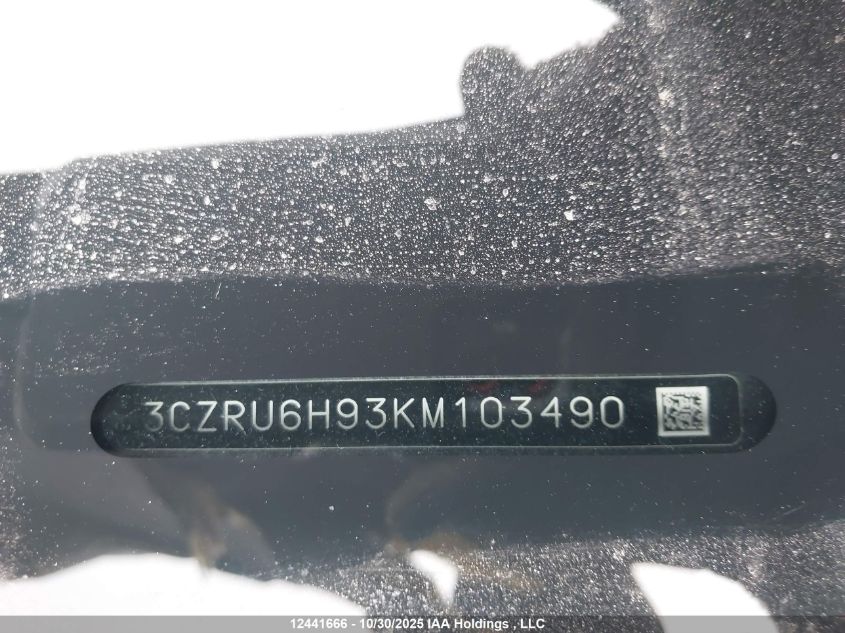 2019 Honda Hr-V Touring VIN: 3CZRU6H93KM103490 Lot: 12441666
