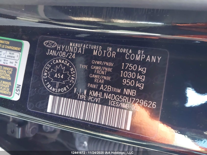 KMHLN4DG5RU729626 2024 HYUNDAI ELANTRA photo no. 9
