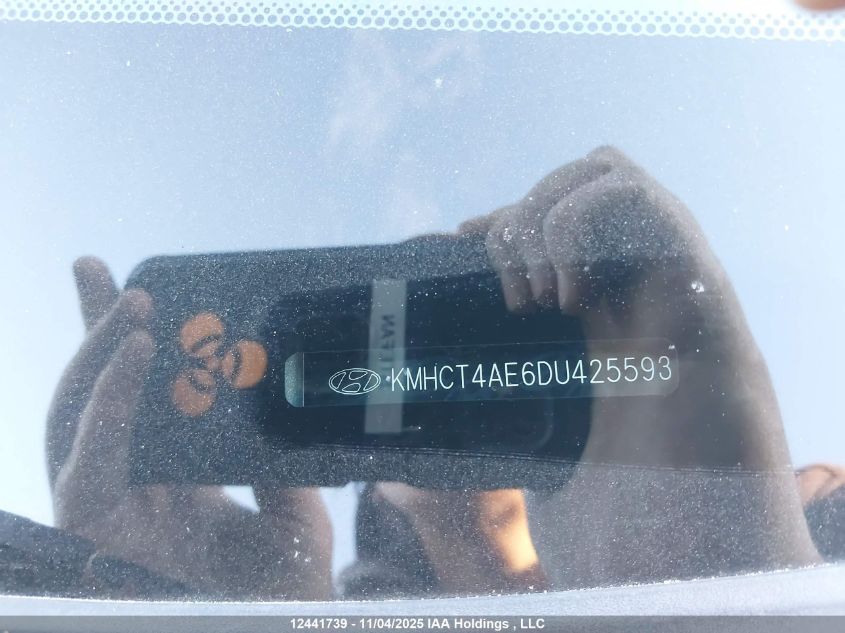 2013 Hyundai Accent Gls/Gs VIN: KMHCT4AE6DU425593 Lot: 12441739