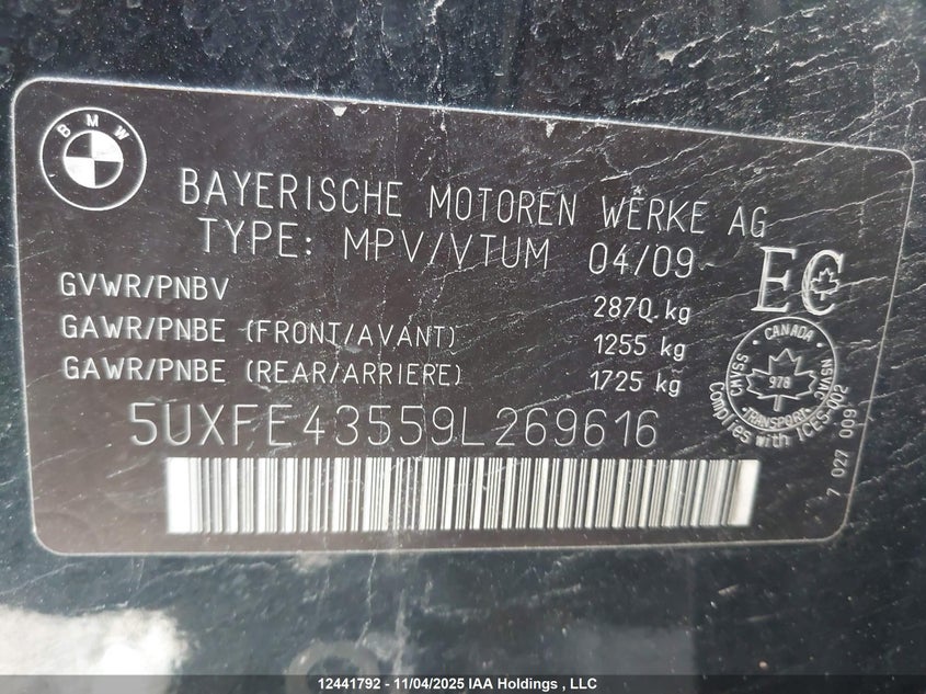 5UXFE43559L269616 2009 BMW X5 photo no. 18