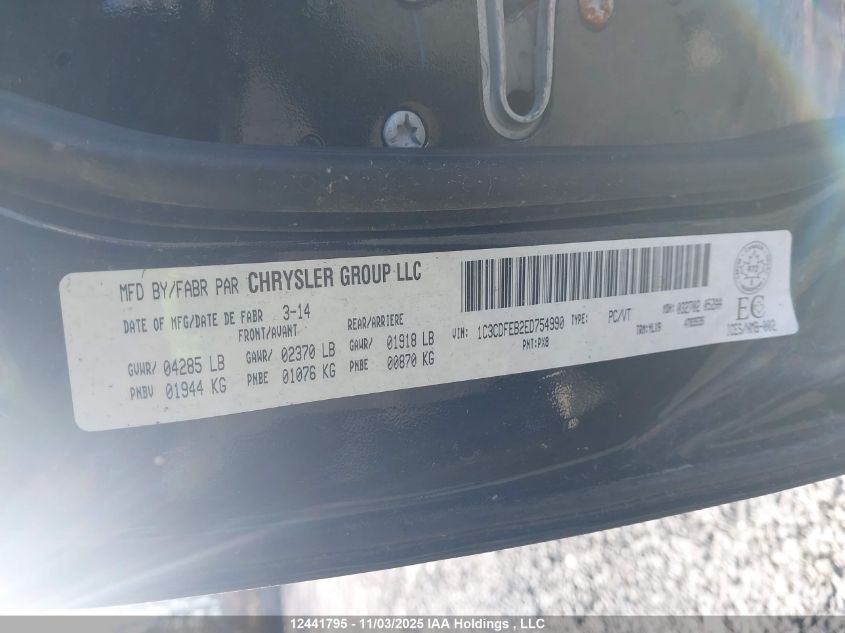 2014 Dodge Dart Gt VIN: 1C3CDFEB2ED754990 Lot: 12441795