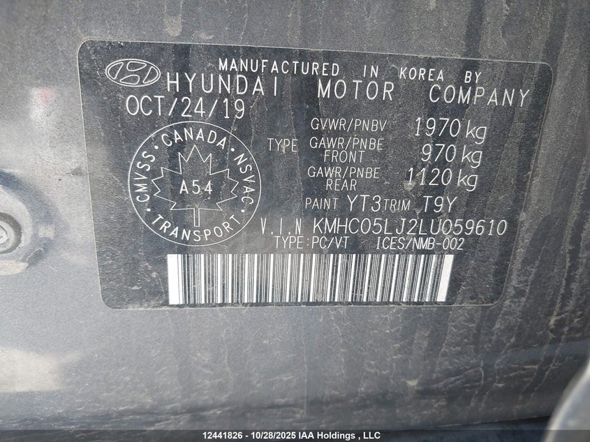 KMHC05LJ2LU059610 2020 HYUNDAI IONIQ photo no. 19