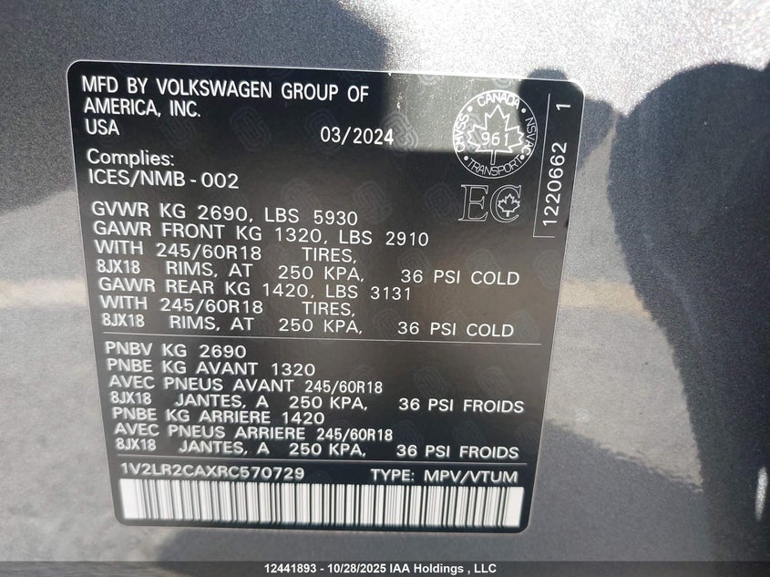 1V2LR2CAXRC570729 2024 VOLKSWAGEN ATLAS photo no. 19