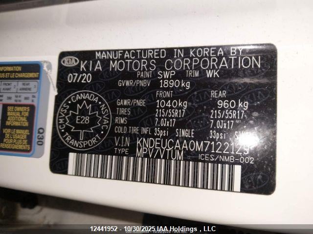 2021 Kia Seltos Ex VIN: KNDEUCAA0M7122129 Lot: 12441952