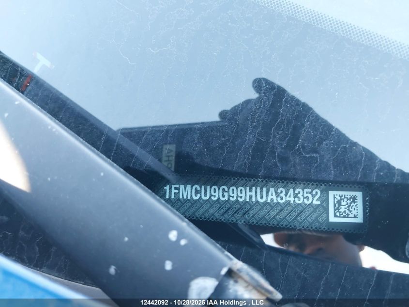 2017 Ford Escape Se VIN: 1FMCU9G99HUA34352 Lot: 12442092