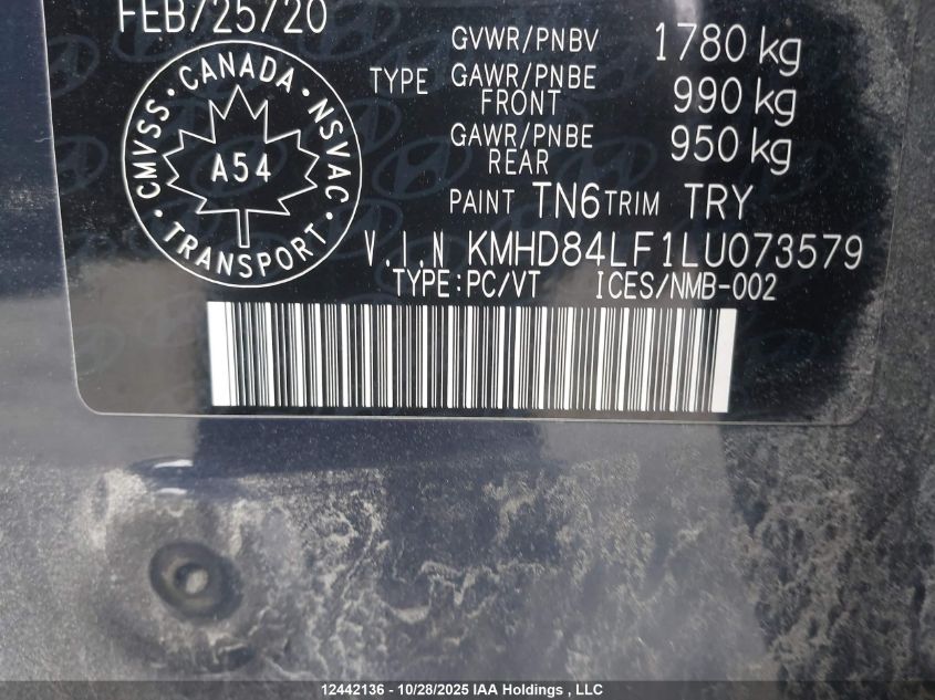 2020 Hyundai Elantra Preferred With Sun And Safety Package Auto Ivt VIN: KMHD84LF1LU073579 Lot: 12442136