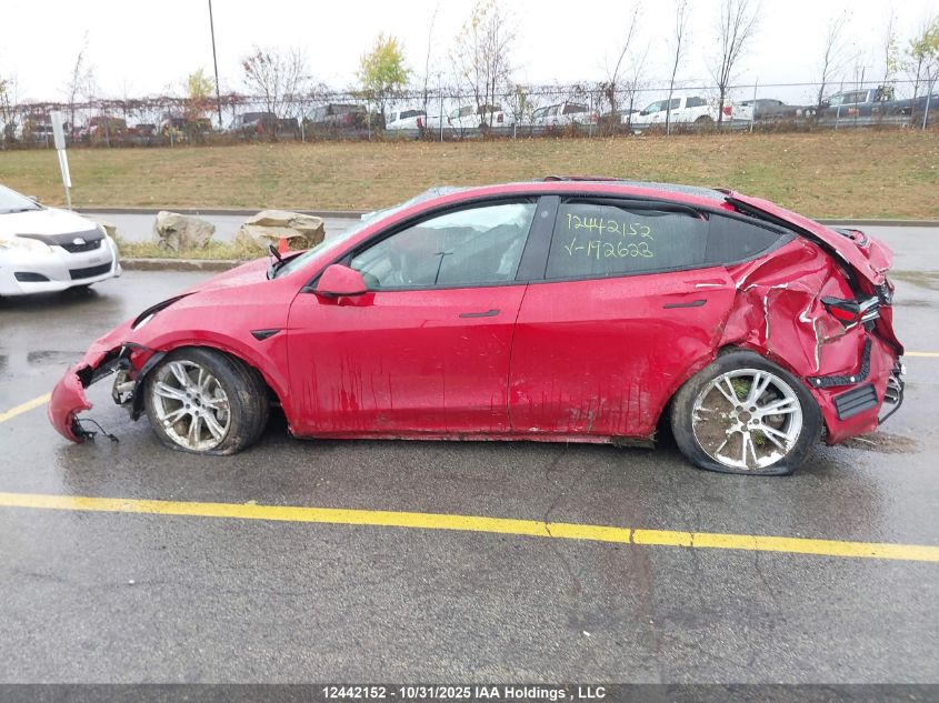 2021 Tesla Model Y VIN: 5YJYGDEE4MF192623 Lot: 12442152