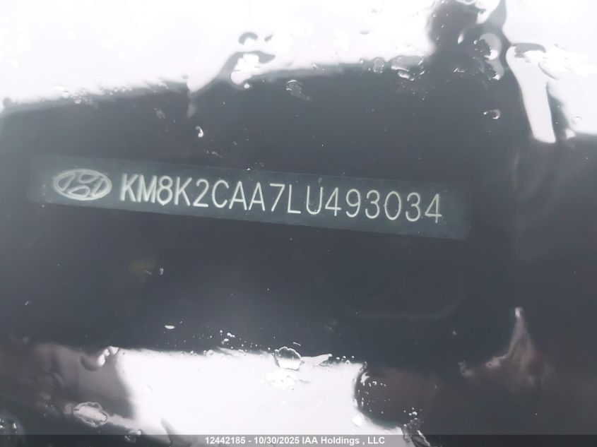 2020 Hyundai Kona Sel VIN: KM8K2CAA7LU493034 Lot: 12442185