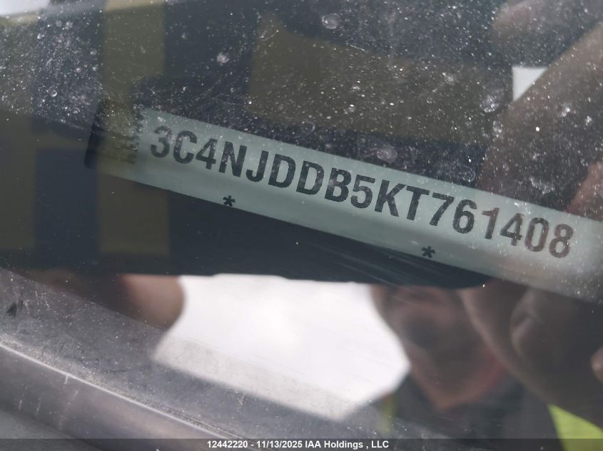 2019 Jeep Compass Trailhawk VIN: 3C4NJDDB5KT761408 Lot: 12442220