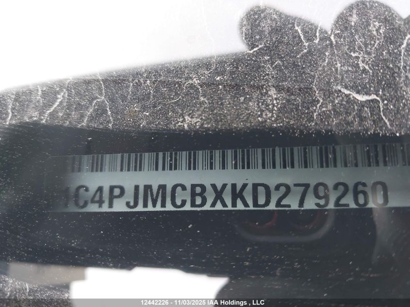 2019 Jeep Cherokee North VIN: 1C4PJMCBXKD279260 Lot: 12442226