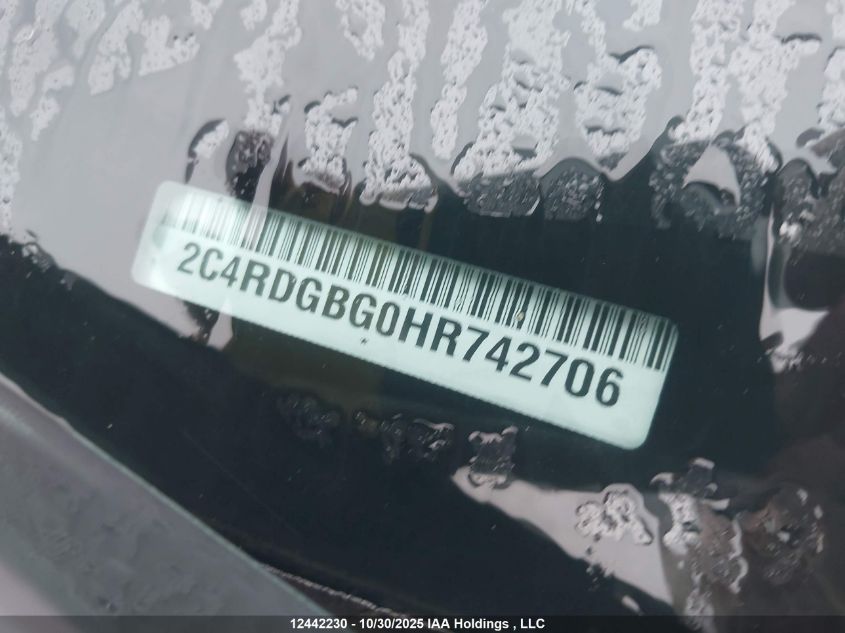 2017 Dodge Grand Caravan Cvp/Sxt VIN: 2C4RDGBG0HR742706 Lot: 12442230