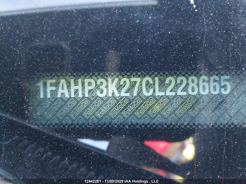 1FAHP3K27CL228665 2012 FORD FOCUS photo no. 9
