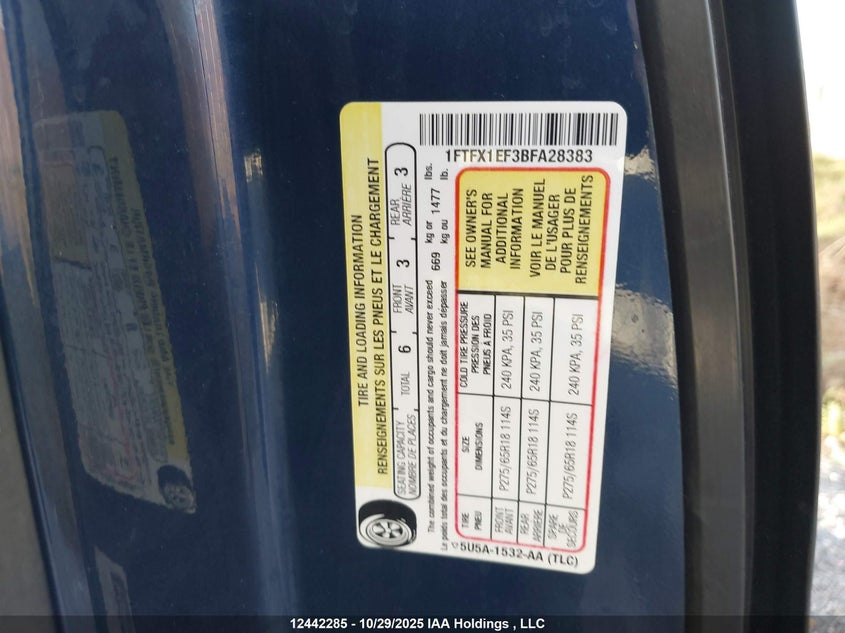 1FTFX1EF3BFA28383 2011 FORD F-150 photo no. 18