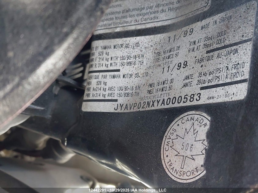 2000 Yamaha Xv16 Am VIN: JYAVP02NXYA000583 Lot: 12442291