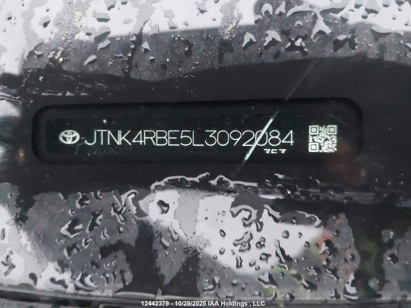 JTNK4RBE5L3092084 2020 TOYOTA COROLLA photo no. 9