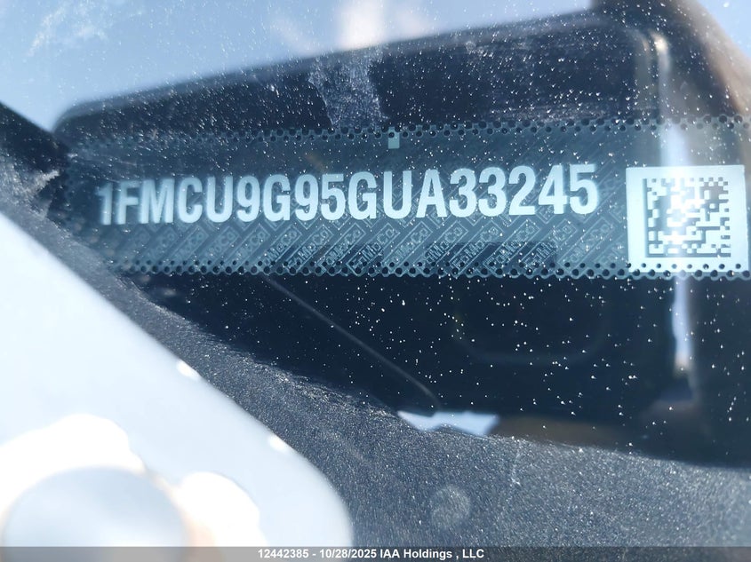 2016 Ford Escape Se VIN: 1FMCU9G95GUA33245 Lot: 12442385