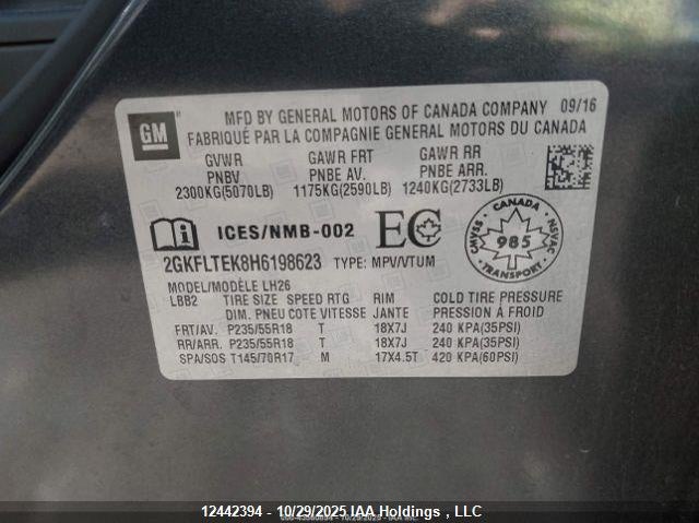 2017 GMC Terrain Sle VIN: 2GKFLTEK8H6198623 Lot: 12442394