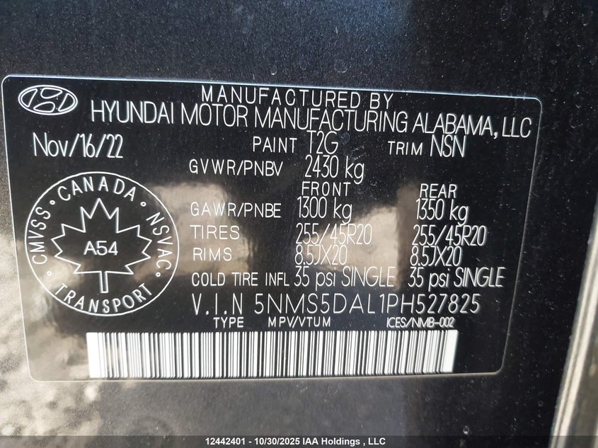 5NMS5DAL1PH527825 2023 HYUNDAI SANTA FE photo no. 19