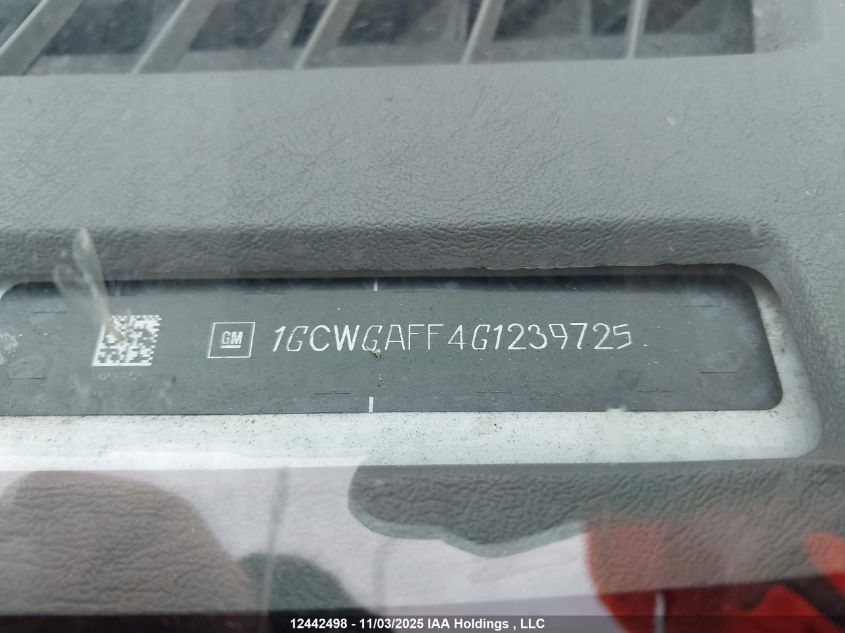 2016 Chevrolet Express G2500 VIN: 1GCWGAFF4G1239725 Lot: 12442498