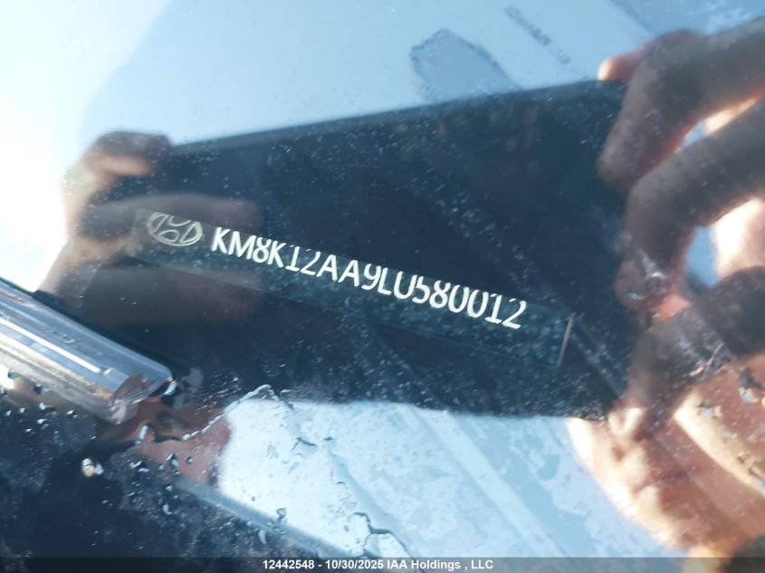 2020 Hyundai Kona Se VIN: KM8K12AA9LU580012 Lot: 12442548