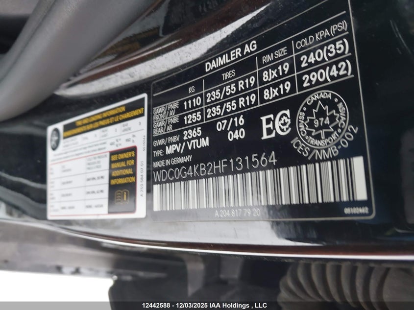 WDC0G4KB2HF131564 2017 MERCEDES-BENZ GLC photo no. 9