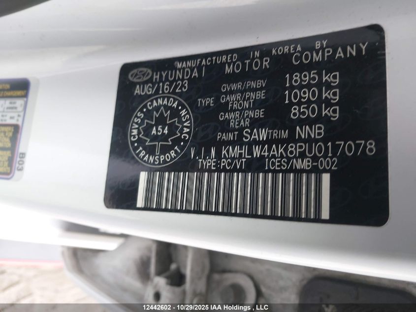 2023 Hyundai Elantra N Dct VIN: KMHLW4AK8PU017078 Lot: 12442602