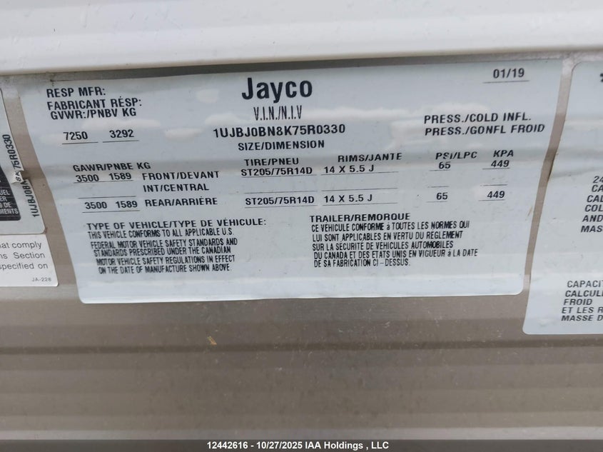 1UJBJ0BN8K75R0330 2019   photo no. 9