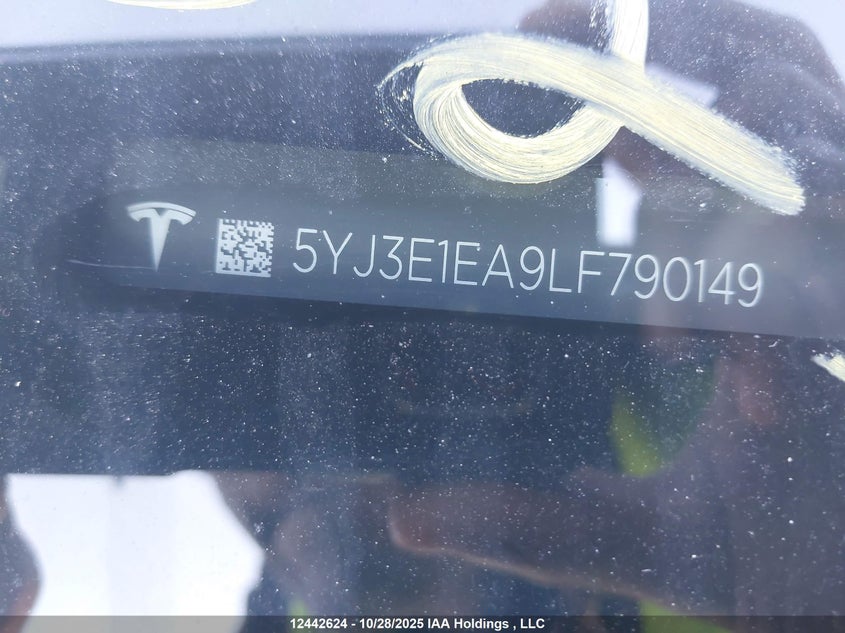 2020 Tesla Model 3 Standard Range Plus VIN: 5YJ3E1EA9LF790149 Lot: 12442624