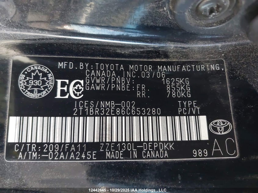 2T1BR32E86C653280 2006 TOYOTA COROLLA photo no. 19