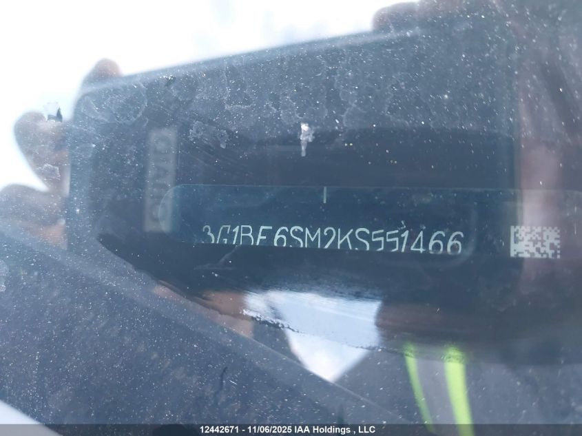 2019 Chevrolet Cruze VIN: 3G1BE6SM2KS551466 Lot: 12442671