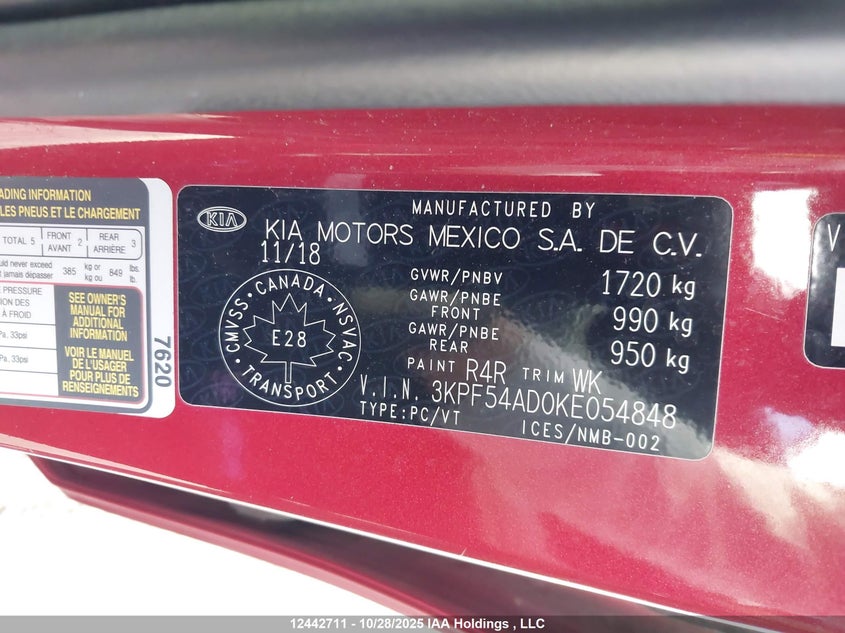 3KPF54AD0KE054848 2019 KIA FORTE photo no. 9