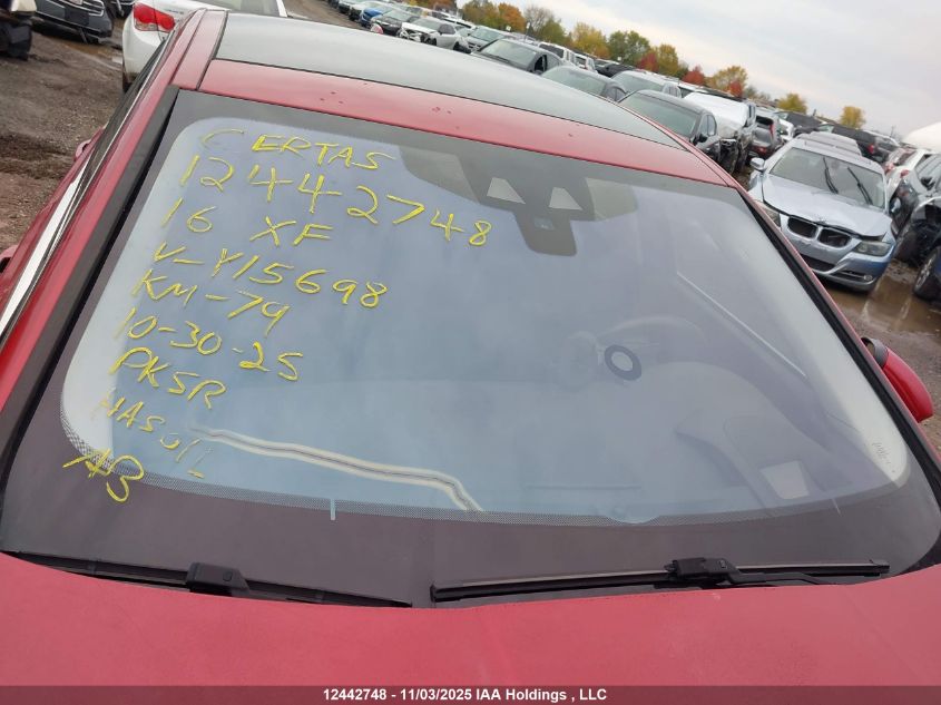 2016 Jaguar Xf Prestige VIN: SAJBK4BV2GCY15698 Lot: 12442748